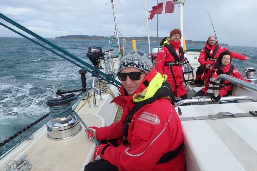 Andrew on board the Oceans of Hope, en route from Auckland to Sydney